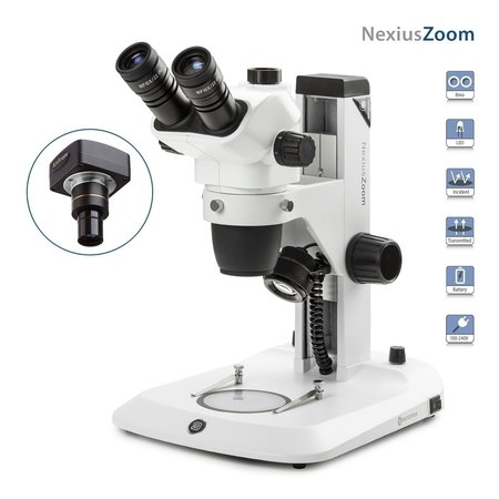 EUROMEX NexiusZoom 6.7X-45X Trinocular High-Precision Stereo Zoom Microscope w/ 10MP USB 2 Digital Camera NZ1903-S-10M